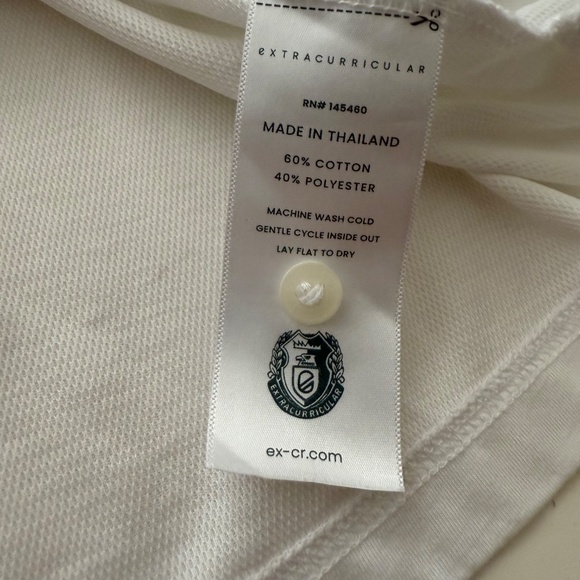 EXTRACURRICULAR Pure White Performance Casual Golf Polo Mens XL Stretch - Picture 9 of 9